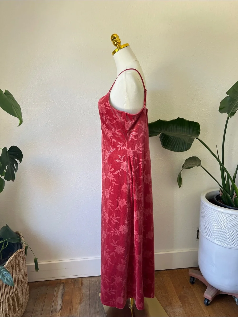 a new day Red Floral Velvet Slip Dress - Picture 4 of 7